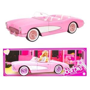 Barbie the Movie Collectible Car, Pink Corvette Convertible with remote